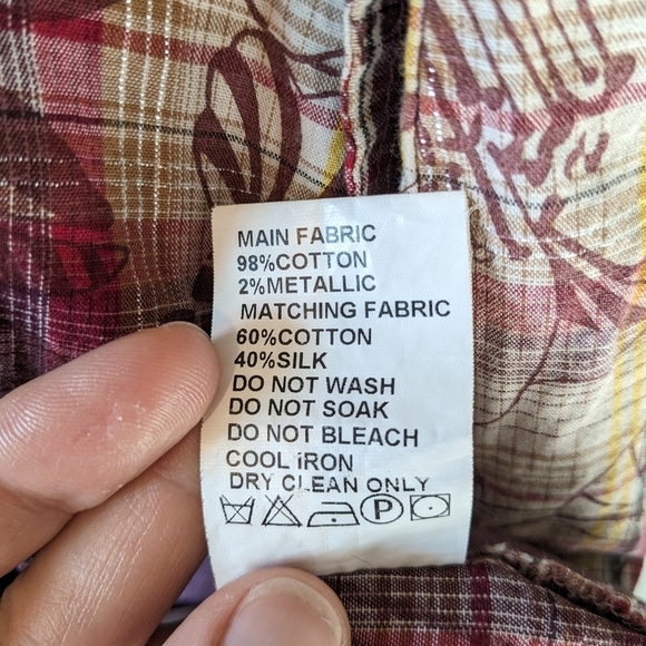 Per Me Anthro Plaid Floral Sequin Silk Blend Mini Dress Size L - Picture 10 of 10